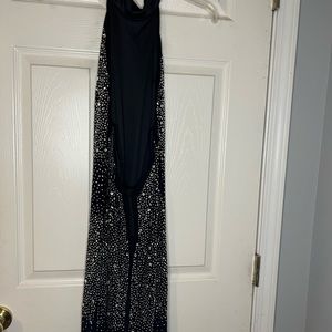 Windsor Rhinestone Halter Mini Dress With Open Back